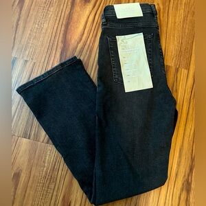 Everlane Authentic Stretch high Rise Skinny boot cut washed Black Jeans Size 27